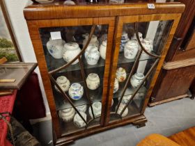 Glass Shelved 1940s Display Cabinet - 84x117x33cm