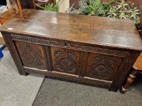 Georgian Oak Blanket Box Coffer - 118x47x62.5cm