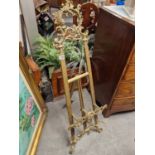 Large Edwardian Brass Easel, Rococo-Style - 114cm tall