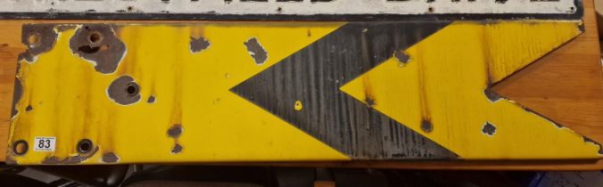 Metallic Enamel Railway Signal Semaphore Yellow and Black Distant/Caution Arm - 106x26cm