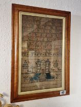 Antique 19th Century Framed Sampler - marked 1802, 52x36cm