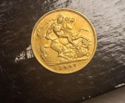 22ct 1907 Gold Half Sovereign Coin