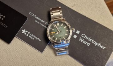 Designer Gent's C63 Sealander GMT Christopher Ward Wrist Watch w/papers RRP £1,050