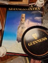 Original Guinness Serving Tray + 2 'Tackle a Guinness Extra' Posters