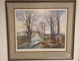 Gallery Proof Vintage Limited Edition of a Yorkshire Bridle Path by Neil Somone (1947-) - 63x56cm in