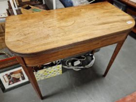 Antique Half-Moon Games/Tea Table - 91x45x74.5cm