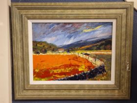 Framed Acrylic on Board of a Yorkshire Dales Scene by Richard Clark - 42x51cm inc frame