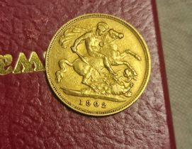 22ct 1902 Gold Half Sovereign Coin