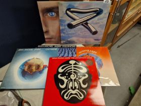 Set of Prog Rock/Pop Five Jean Michel Jarre Vinyl LP Records + Tubular Bells by Mike Oldfield