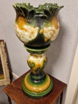 Antique Majolica Style Jardiniere