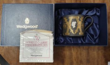 Boxed Wedgwood Basalt Victoria & Albert Jasperware Mug