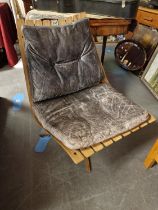 Designer Scandinavian (Denmark) Low-Slung Leather & Pine Lounge Chair