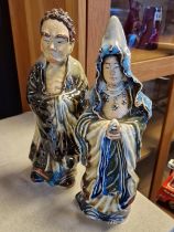 Pair of Oriental Stoneware Figures