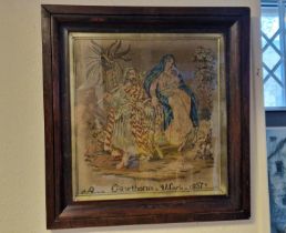 Well Framed 1851 Victorian Needlepoint/Sampler Art