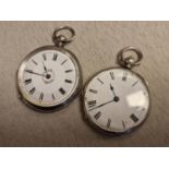 Antique Pair of Silver Pocketwatches - 95.3g combined weight