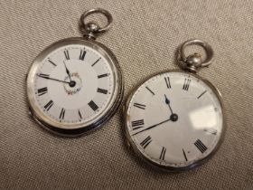 Antique Pair of Silver Pocketwatches - 95.3g combined weight
