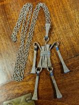 Articulated Ethnic Tribal Man Pendant & Chain