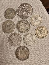 Collection of pre 1946 Silver Content Coins inc an 1897 Crown - total weight 127.6g