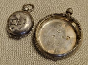Antique Silver Sovereign Holder + a Hallmarked Silver Pocketwatch Casing - combined weight 62.3g