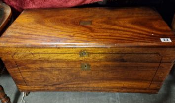 Good Quality Antique Oak Blanket Box w/M.R. Monogram to top - 81x38x40cm