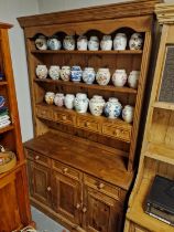 Vintage Pine Kitchen Dresser - 200cm high