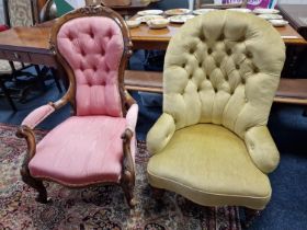 Pair of Antique Nursing Chairs - both approx 97cm high