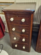 Antique Mahogany Single Four-Drawer Chest of Drawers - 79cm high