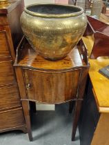Antique Hall Cabinet w/a Faux Brass Persian Planter
