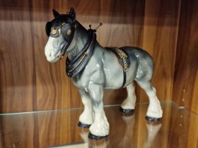 Beswick-Style Large Grey Shirehorse Figure (Melbaware)