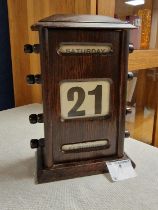 1930's British Oak Perpetiual Desk Calendar - 20cm high