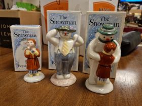 Trio of Royal Doulton Boxed The Snowman Figures