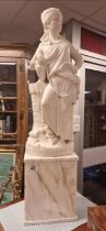 Victorian Marble Figure, Rebecca or Minerva on a Bespoke Marble Base, marked 'Cipriani Fece 1880' to