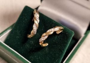 Pair of 9ct Gold & Diamond Earrings