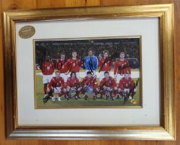 Framed England Team Football Signed Memorabilia from 2002 vs Slovakia