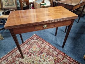 Edwardian Single Drawer Antique Card Games Table - 91x45 x73cm high