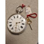 1890 Antique Silver Pocketwatch - continental 935 Silver and marked 'JJ' - 92.4g