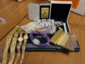 Assortment of Various Beaded and Plated Jewellery + 1970's Lighters