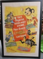 Framed 1950's Terry-Toon Cartoons (20th Century Fox) Stock US One Sheet Advertising Poster (27" X 41