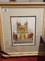 Harold Riley (1934-2023) Framed and Hand Signed Salford Artist Harold Riley Print, 'The Yellow Door'