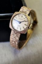 9ct Gold Chateau Ladies Cocktail Watch + 9ct Gold Strap - 22.1g
