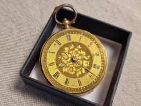 9ct Gold Cased Continental Pocketwatch (missing glass at face) - 30.7g