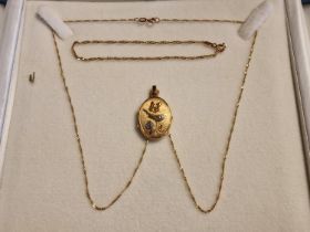 Boxed 9ct Gold Locket & Chain Necklace Set + Additional 9ct Gold Bracelet - 4g total