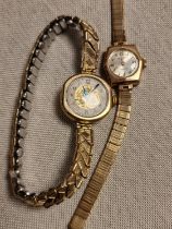 Pair of 1950's 9ct Ladies Cocktail Watches w/plated straps - 35g approx combned