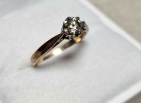 9ct Gold & Diamond (0.25ct) Solitaire Dress Ring, size i+0.5 & 2g