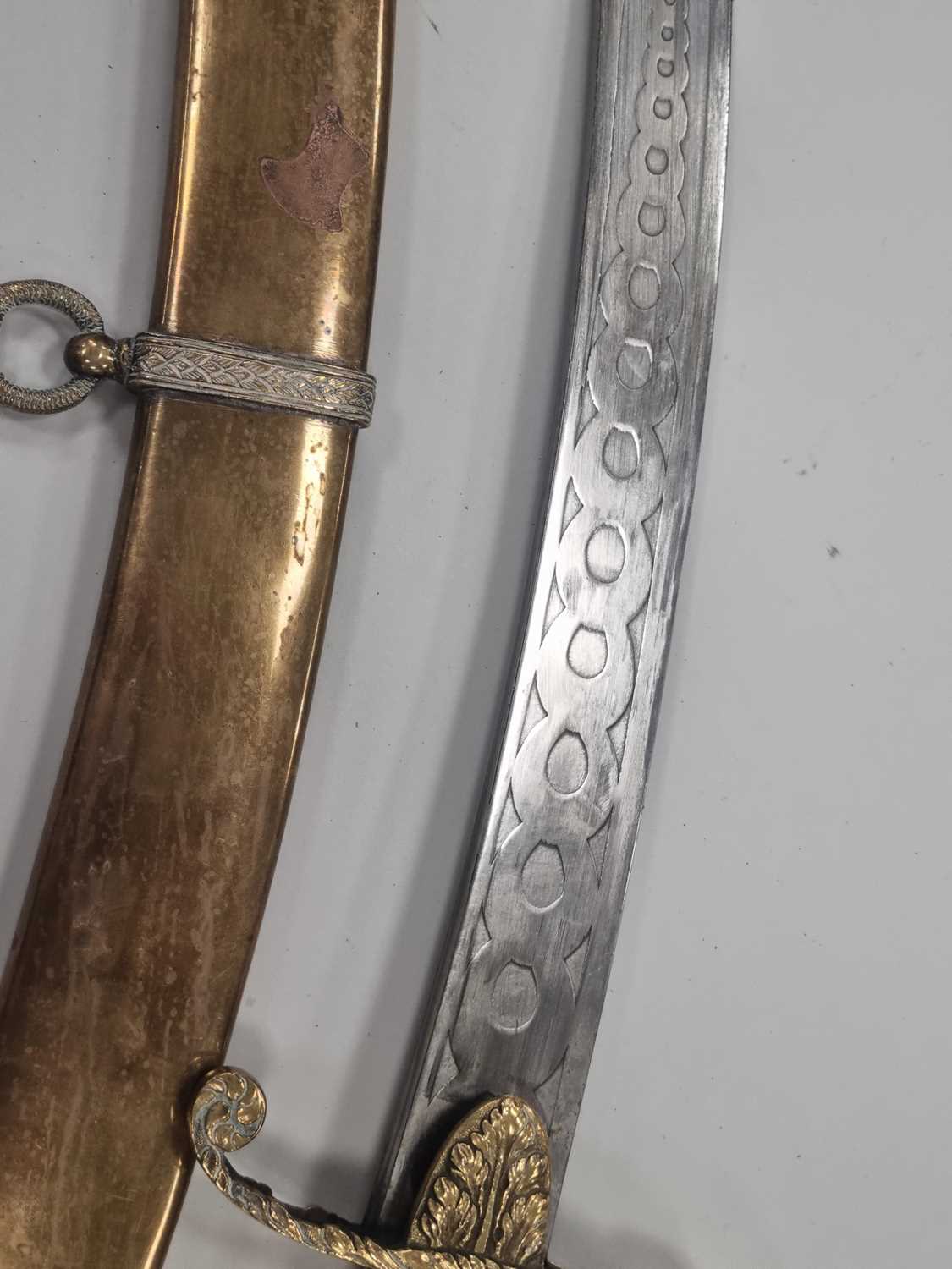 An Indian-made sabre and scabbard with horse head handle - Image 6 of 6