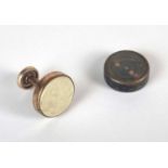 WW2 Escape and Evasion Compass in shirt collar stud, plus one further small escape compass