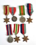 A group of WW2 Medals and an Imperial Service medal