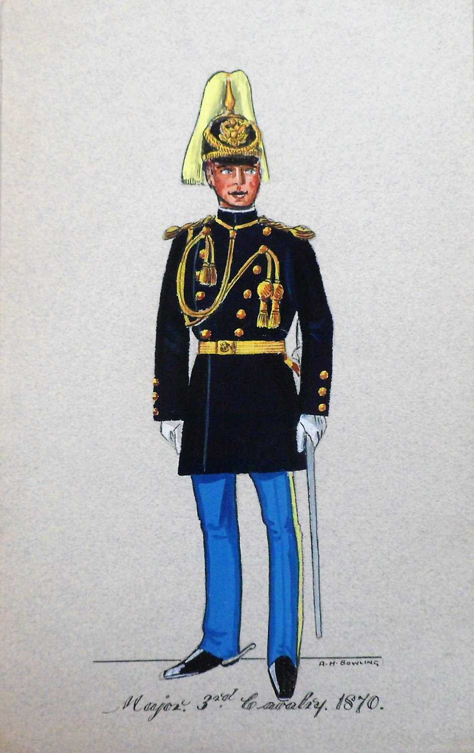 A.H Bowling, three military uniform studies