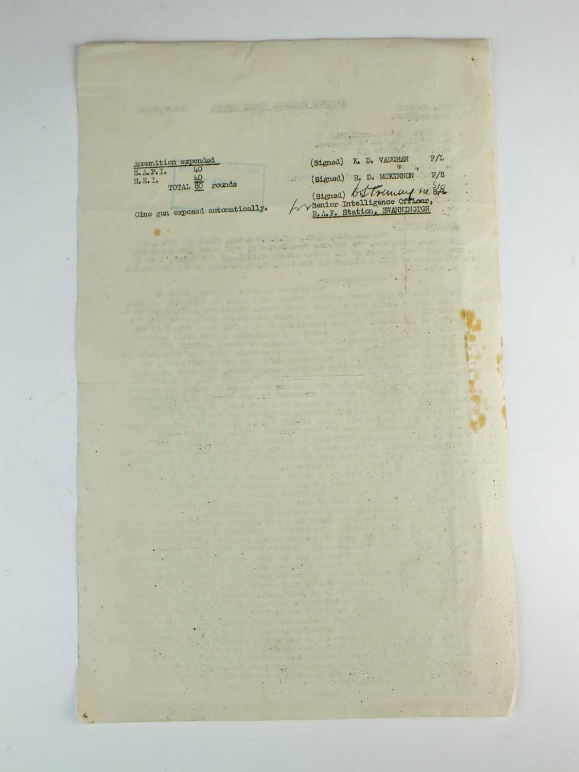WW2 - RAF Intruder Personal Combat Report - Downed He 219 aircraft - Image 6 of 7