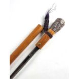 Early 20th-century gentleman's malacca walking cane with Indian-style pommel